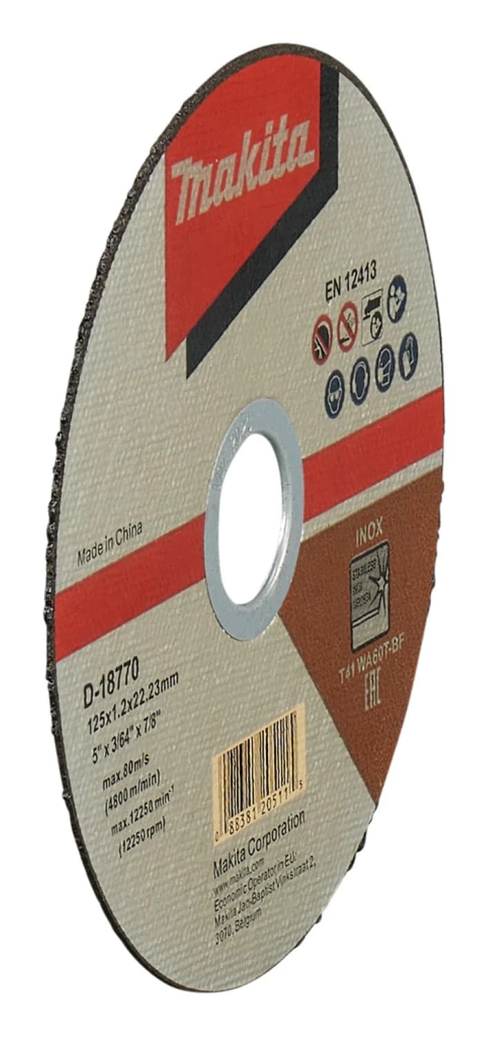 Makita D-18770 Doorslijpschijven -125x22,23x1.2mm - RVS (100 St) thumbnail 2