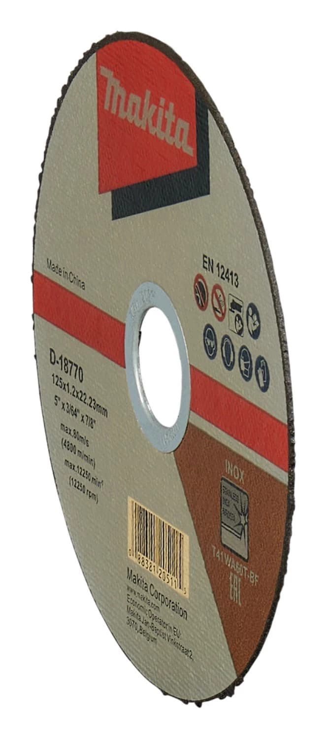 Makita D-18770 Doorslijpschijven -125x22,23x1.2mm - RVS (100 St) thumbnail 4