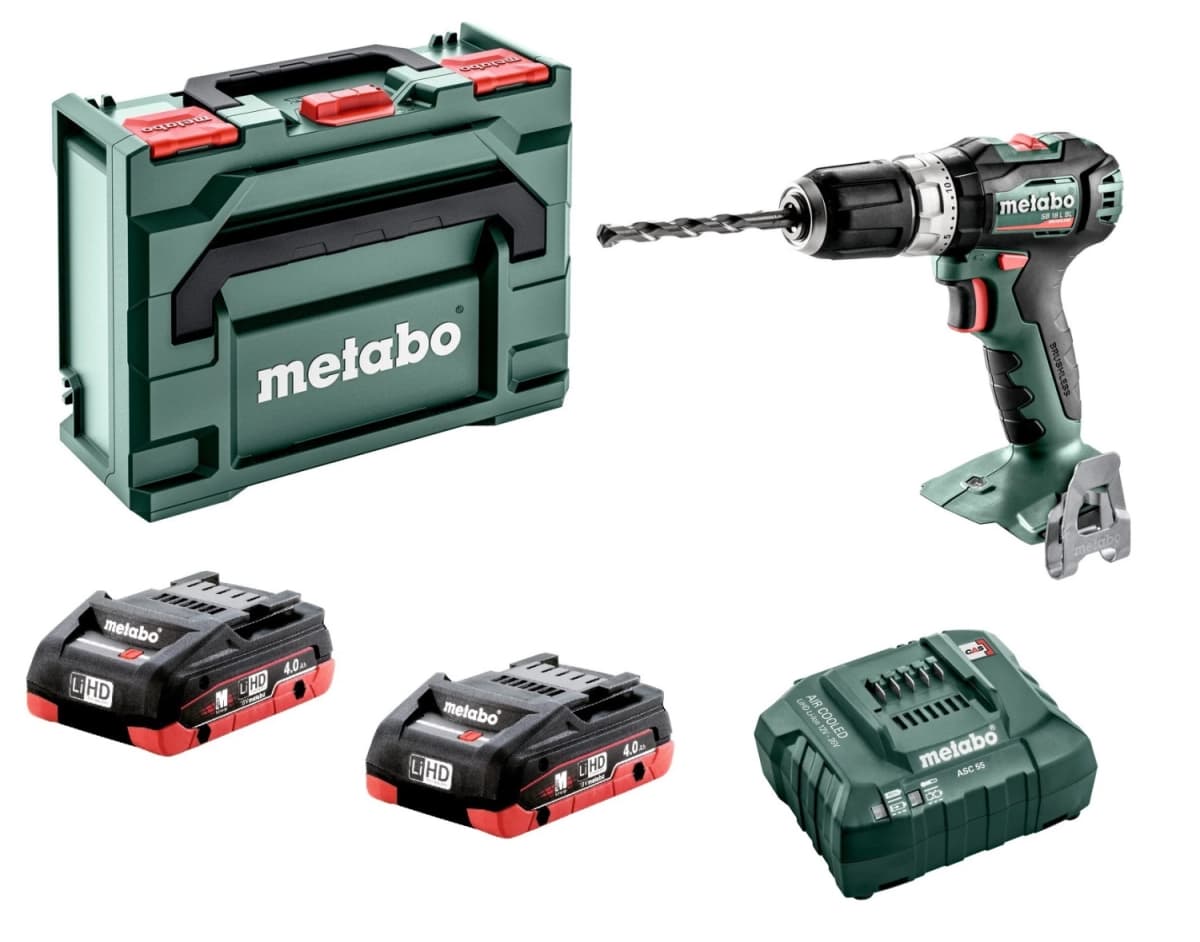 Metabo SB 18 L BL 18V LiHD Accu Klopboormachine Set (2x 4.0Ah Accu) In MetaBOX - Koolborstelloos
