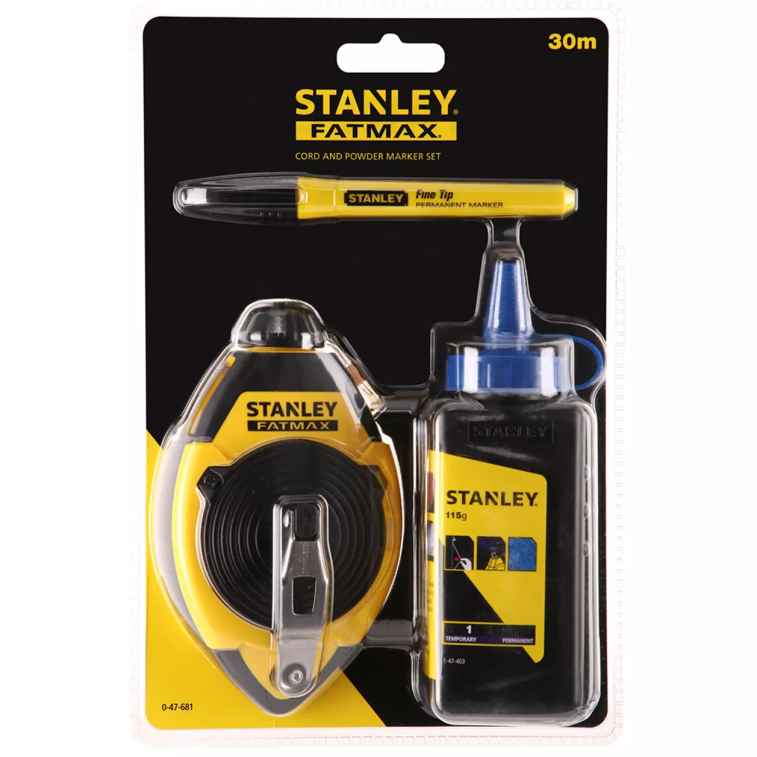 Stanley 0-47-681 FatMax Slaglijnmolen Kit Met Slaglijnpoeder En Markeerstift - 30m thumbnail 2