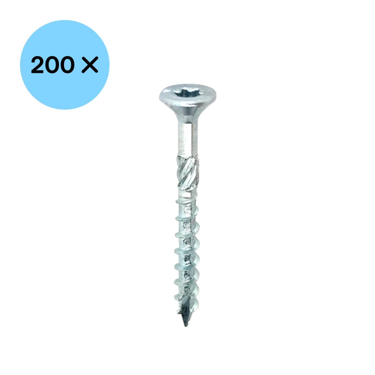 Woodies 61545511 Ultimate Spaanplaatschroef - TX25 - 4.5 X 80mm - Verzonken Kop - Deeldraad - Verzinkt (200st) thumbnail 2