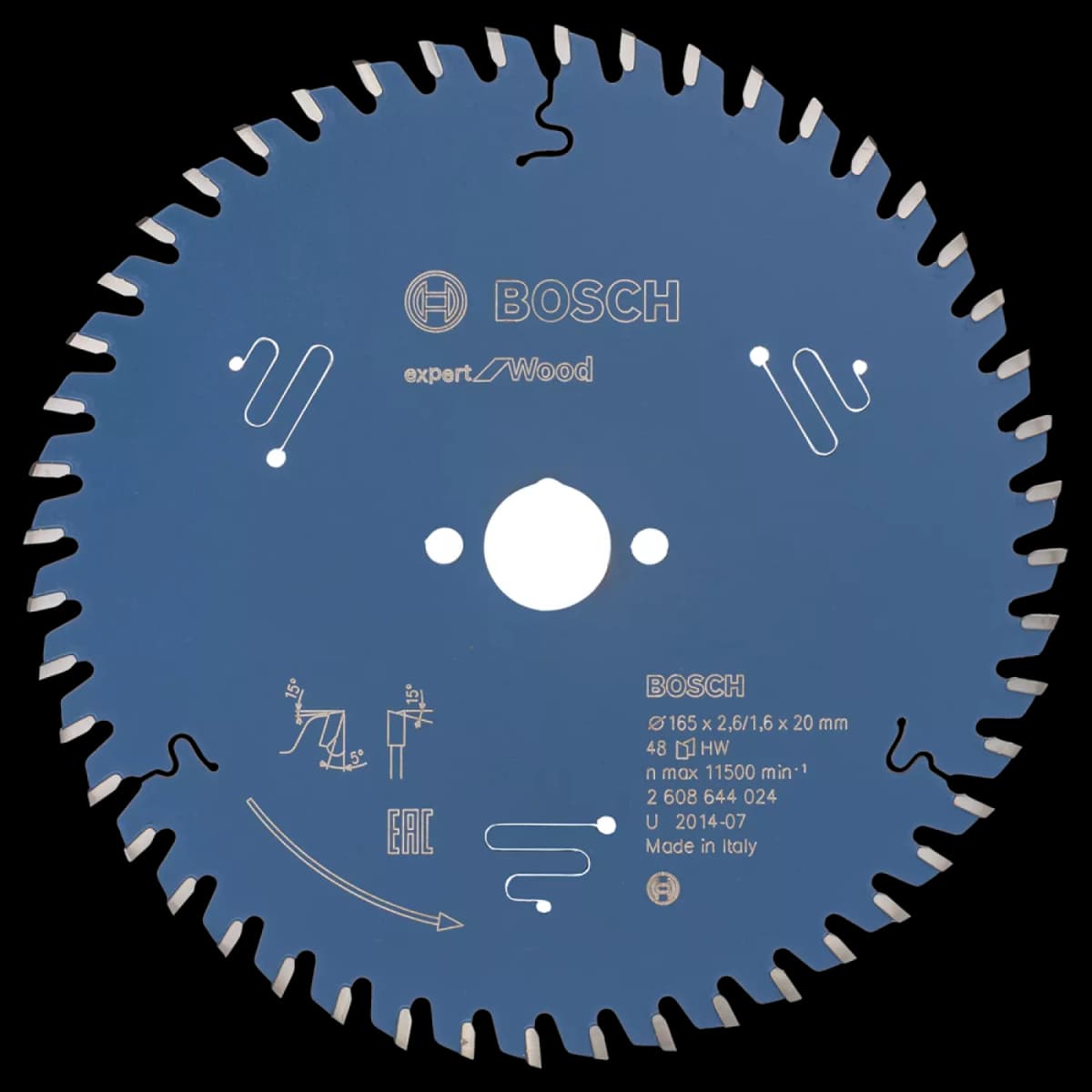 Bosch 2608644024 Expert Cirkelzaagblad - 165 X 20 X 48T - Hout - Carbide
