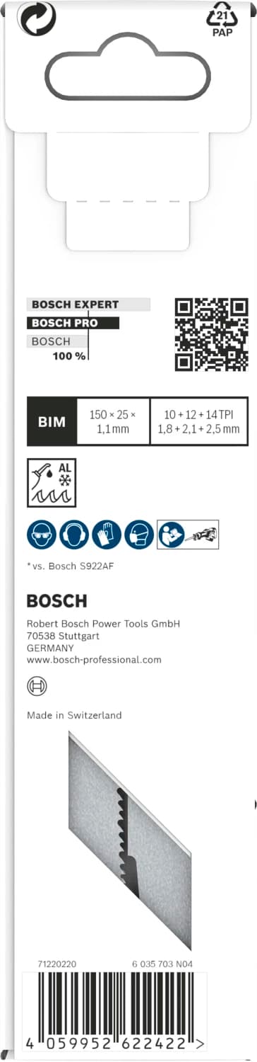 Bosch PRO S937HBF Thick Metal Precise Reciprozaagblad - 150mm - Metaal (5st) thumbnail 3