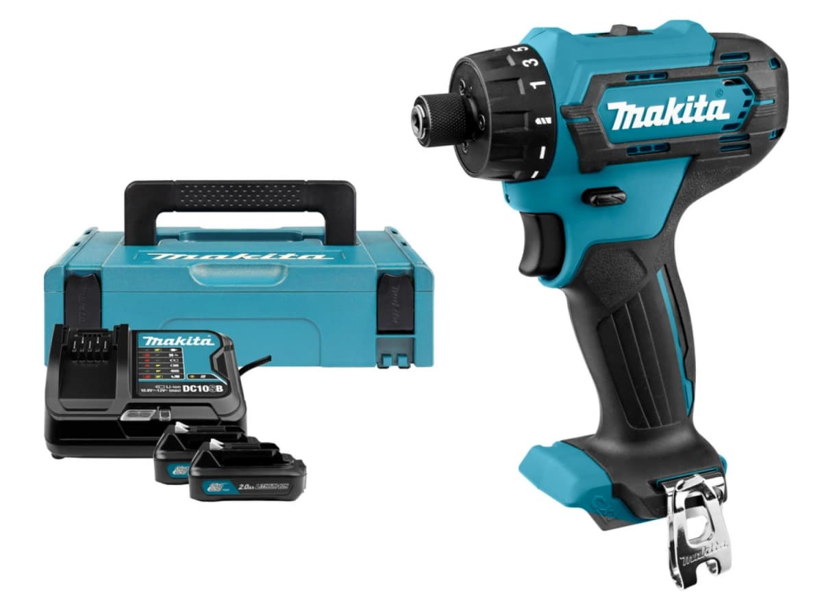 Makita DF033DSAJ 12V Li-Ion Accu Max Schroef-/boormachine Set (2x 2.0Ah Accu) In Mbox