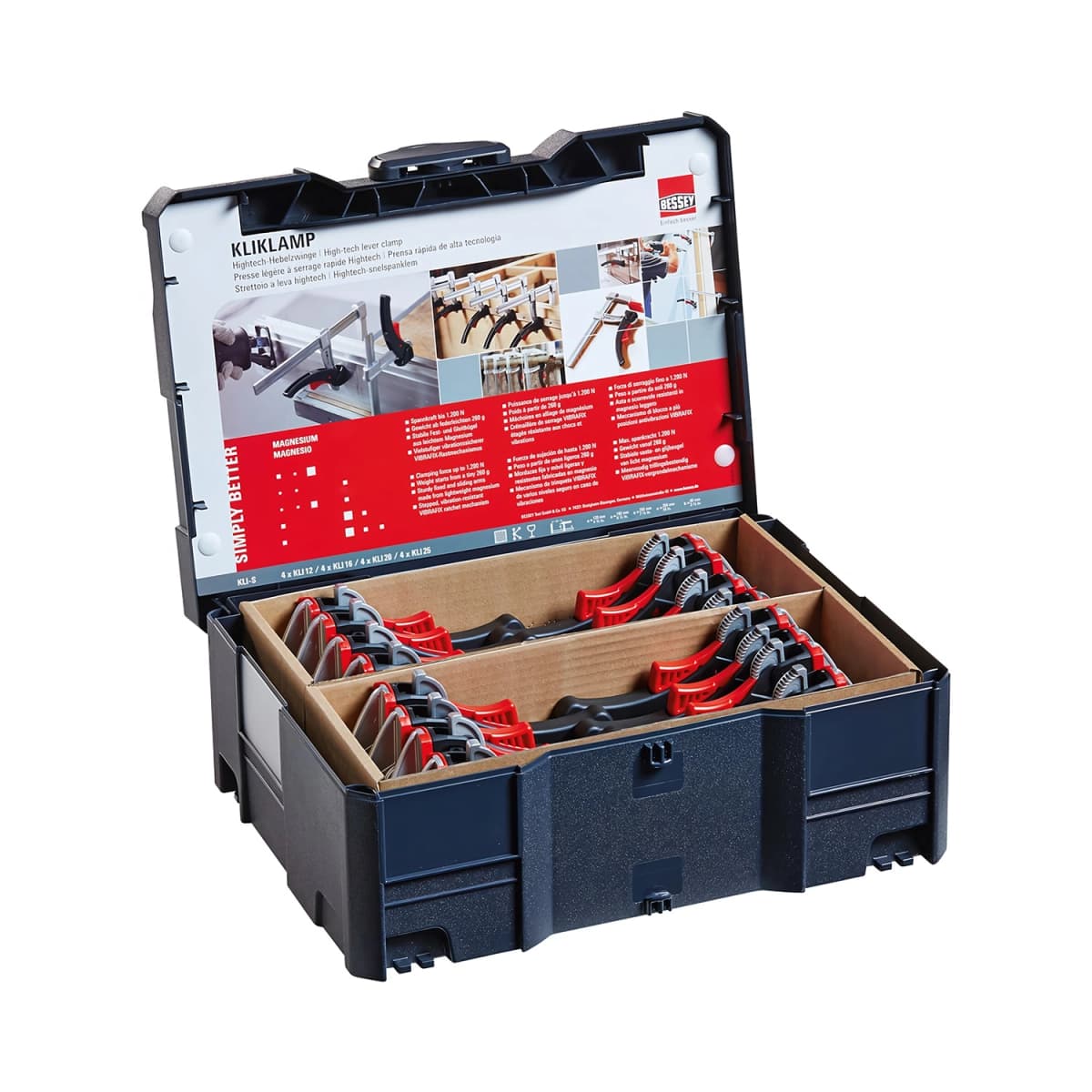 Bessey KLI-S KliKlamp 16-delige Lijmklemmenset In T-Loc