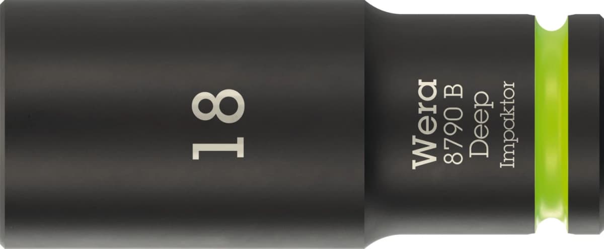 Wera 05005559001 8790 B Impaktor Deep Lange Krachtdop - 3/8"- Zeskant - 18 X 63mm
