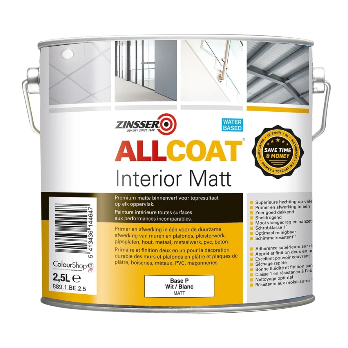 Zinsser® Allcoat Interior Matt - Op Kleur Gemengd - 2,5L