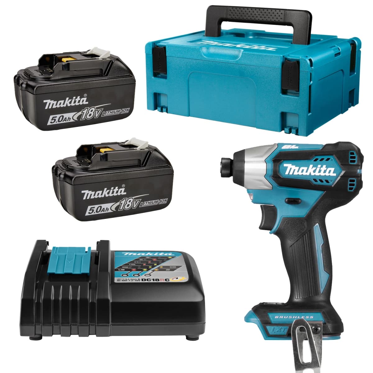 Makita DTD155RTJ 18V Li-Ion Accu Slagschroevendraaier Set (2x 5.0Ah Accu) In Mbox - Koolborstelloos