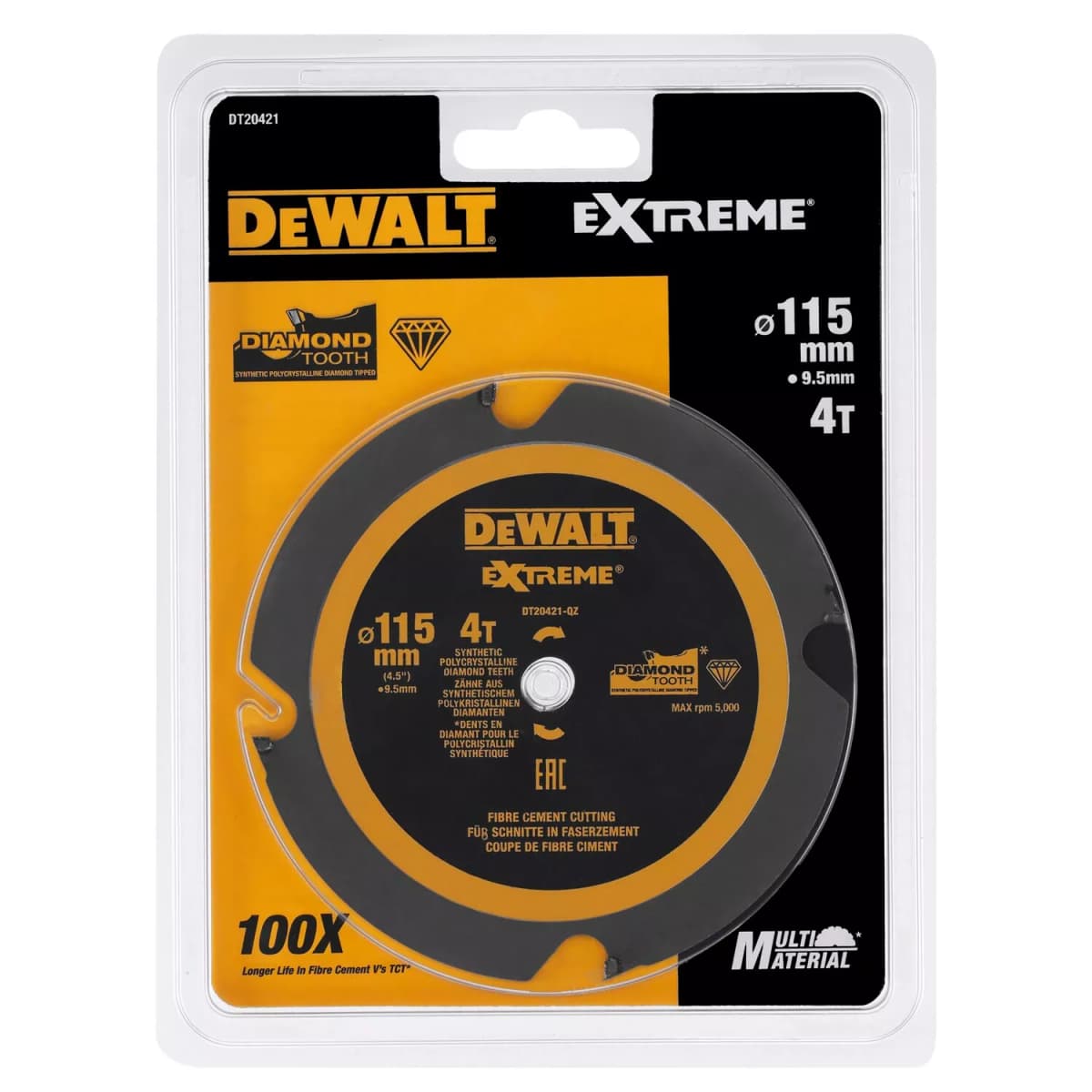 DeWALT DT20421 Cirkelzaagblad CZB PCD Laminaat/vezelcement 115x9.5x4t Voor DCS571 thumbnail 3