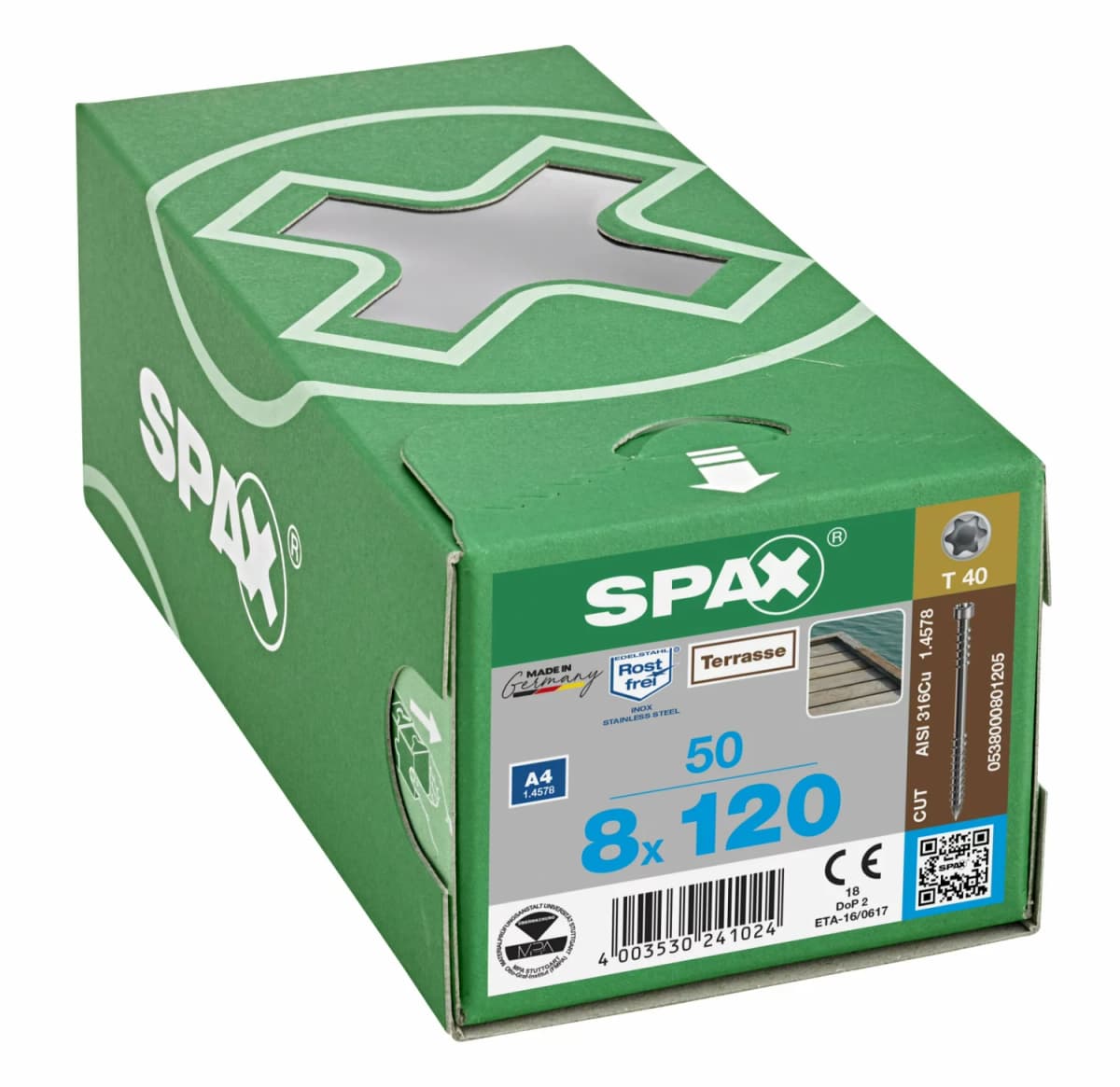 SPAX RVS Terrasschroeven Fixeerdraad - T25 - 8.0x120 Mm (50st) thumbnail 4
