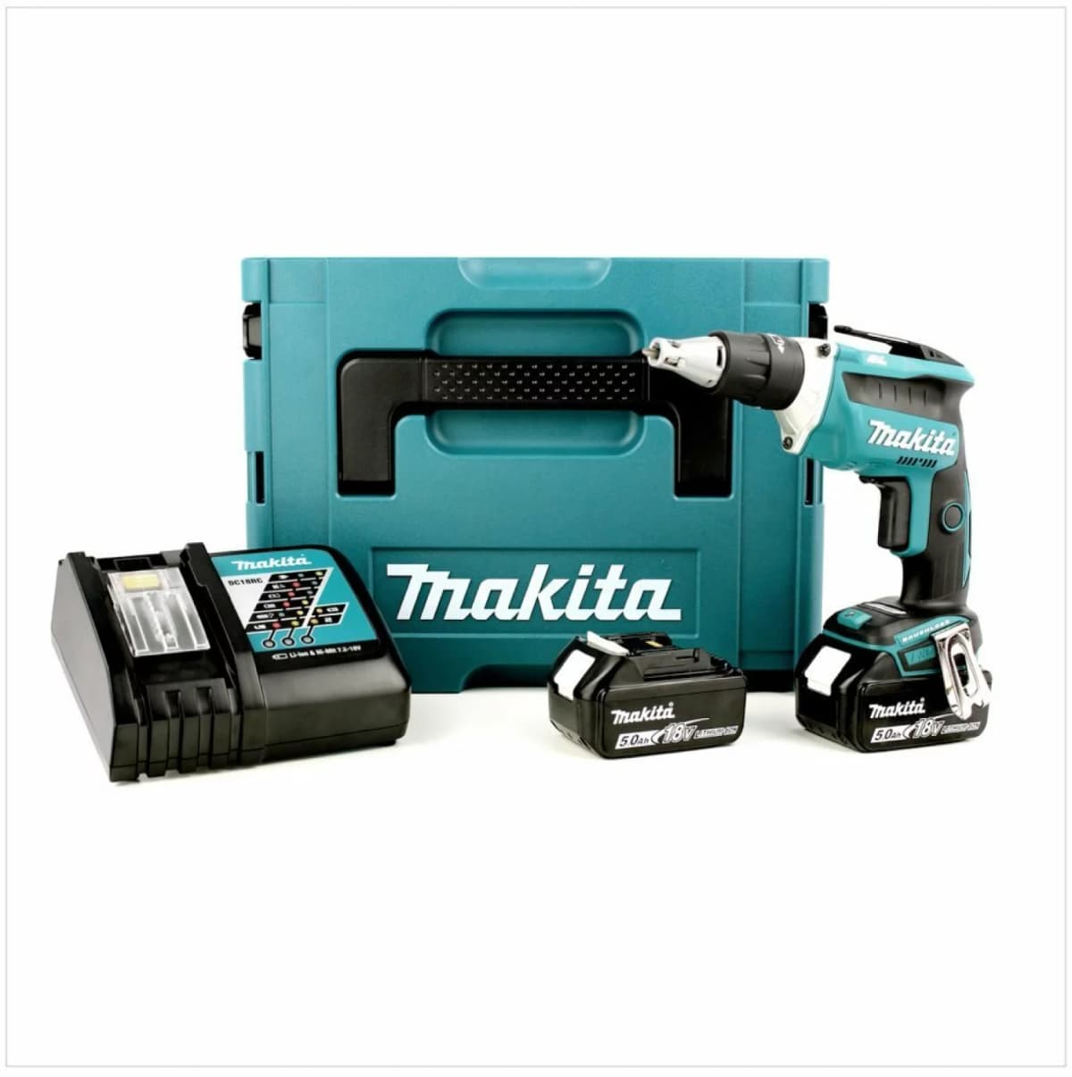 Makita DFS452RTJ 18V Li-Ion Accu Gipsschroefmachine Set (2x 5.0Ah Accu) In Mbox - Koolborstelloos
