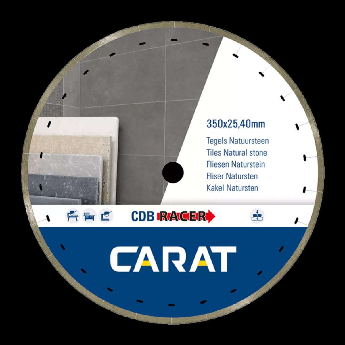 Carat CDBM350400 Racer Diamantzaagblad - 350 X 25,4mm - Tegels/Natuursteen