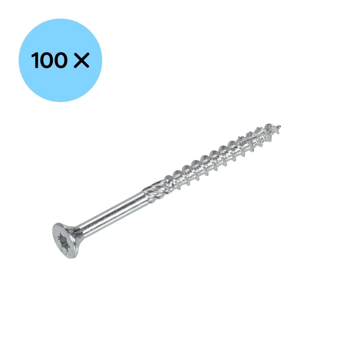 DynaPlus 0281.01.51201 Constructieschroef - TX30 - 6.0 X 160/80mm - Platkop - Deeldraad - Verzinkt (100st) thumbnail 2