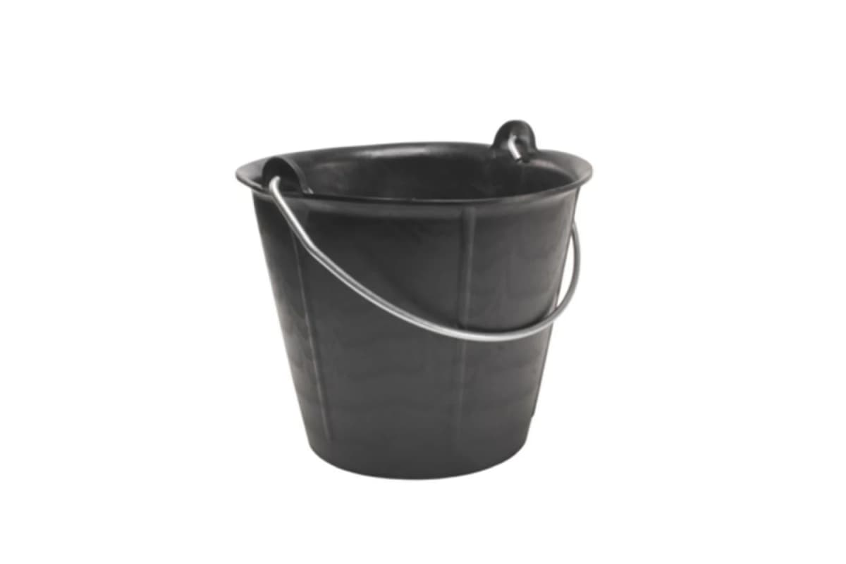 Rubi 88776 Kunststof Bouwemmer Met Inhoudsmaten - 12L - Zwart