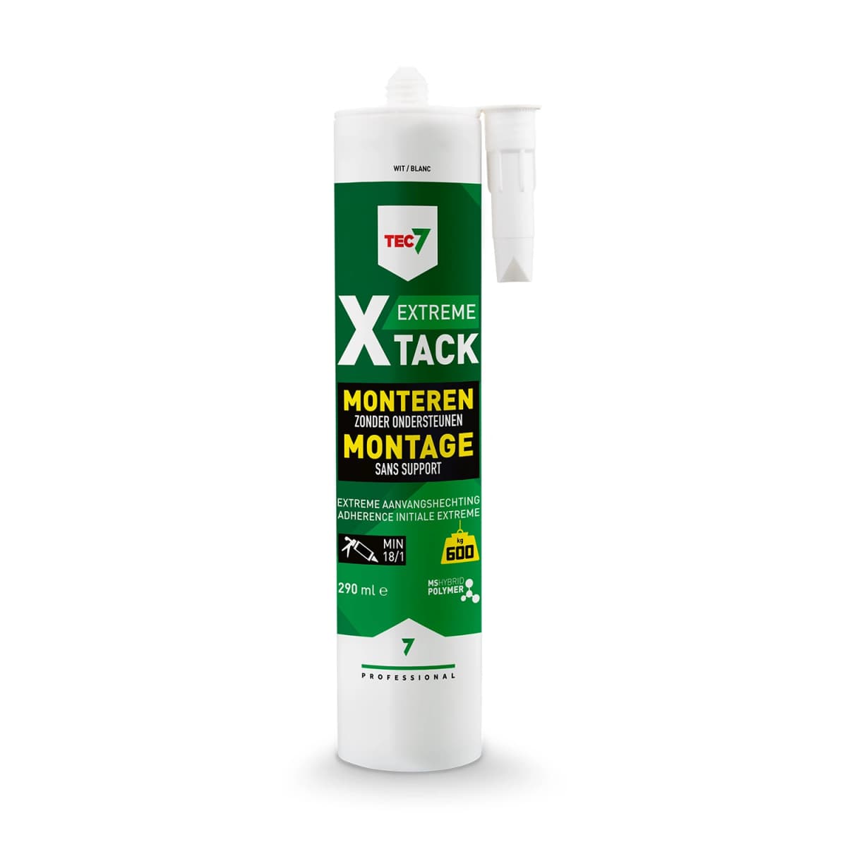 TEC7 X-Tack Montagekit - Wit - Koker - 290ml (12st) thumbnail 2