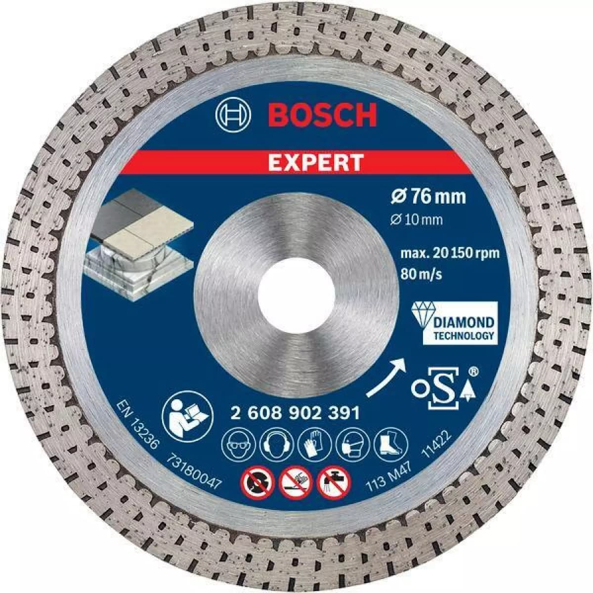 Bosch 2608902391 Diamantdoorslijpschijf Hard Ceramic 76mm