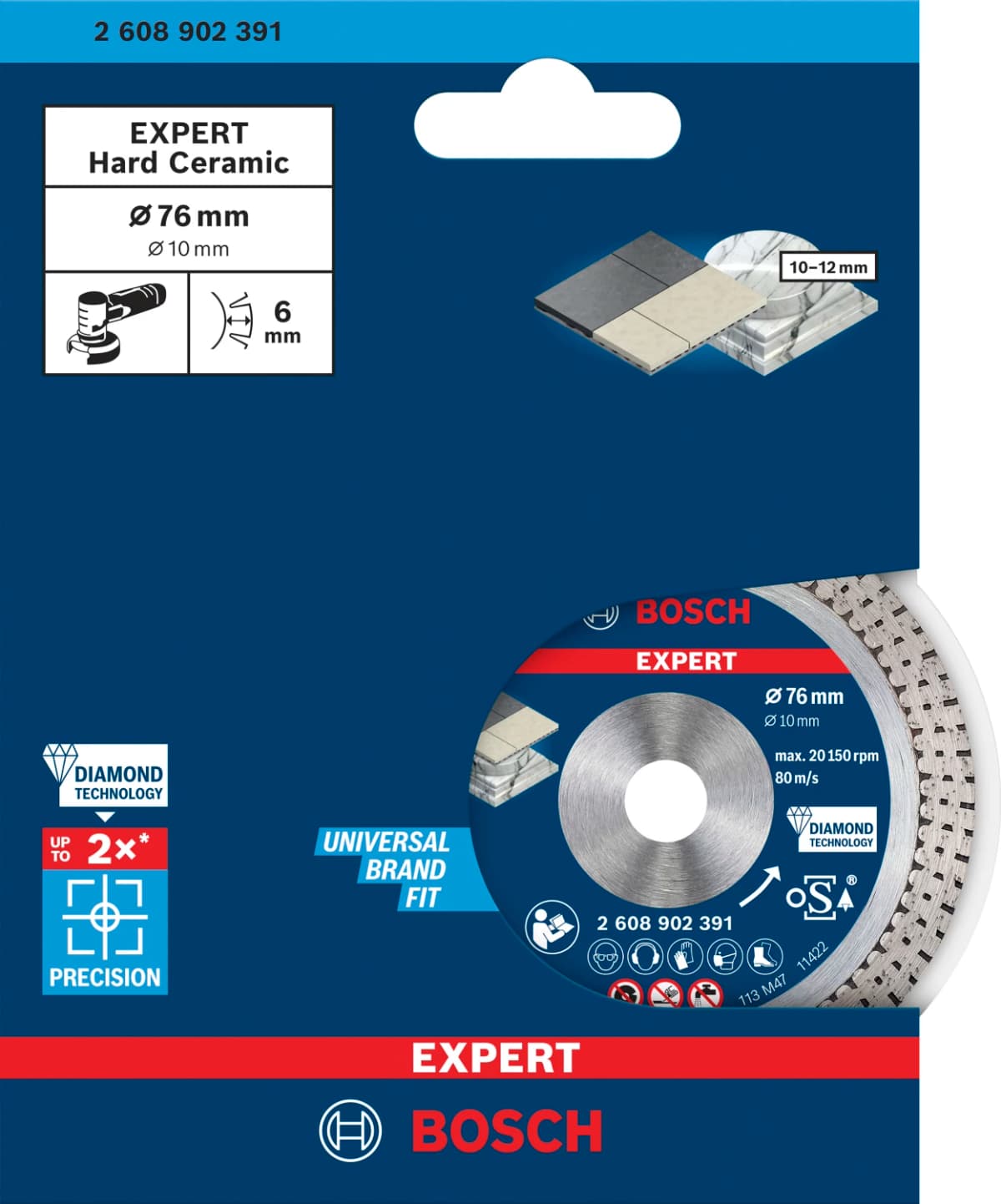 Bosch 2608902391 Diamantdoorslijpschijf Hard Ceramic 76mm thumbnail 2