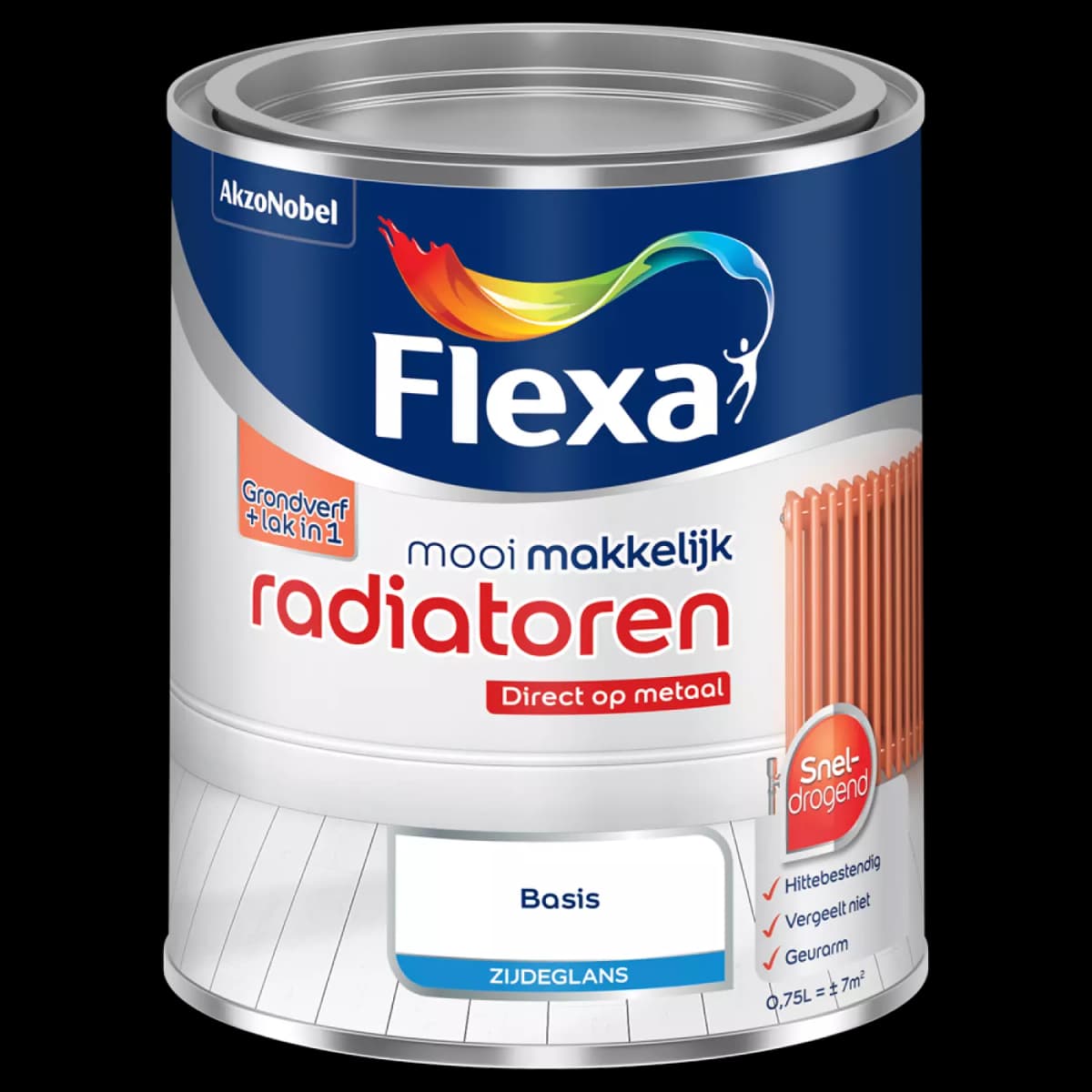 Flexa Mooi Makkelijk Radiatoren Zijdeglans - Op Kleur Gemengd - 0,75L