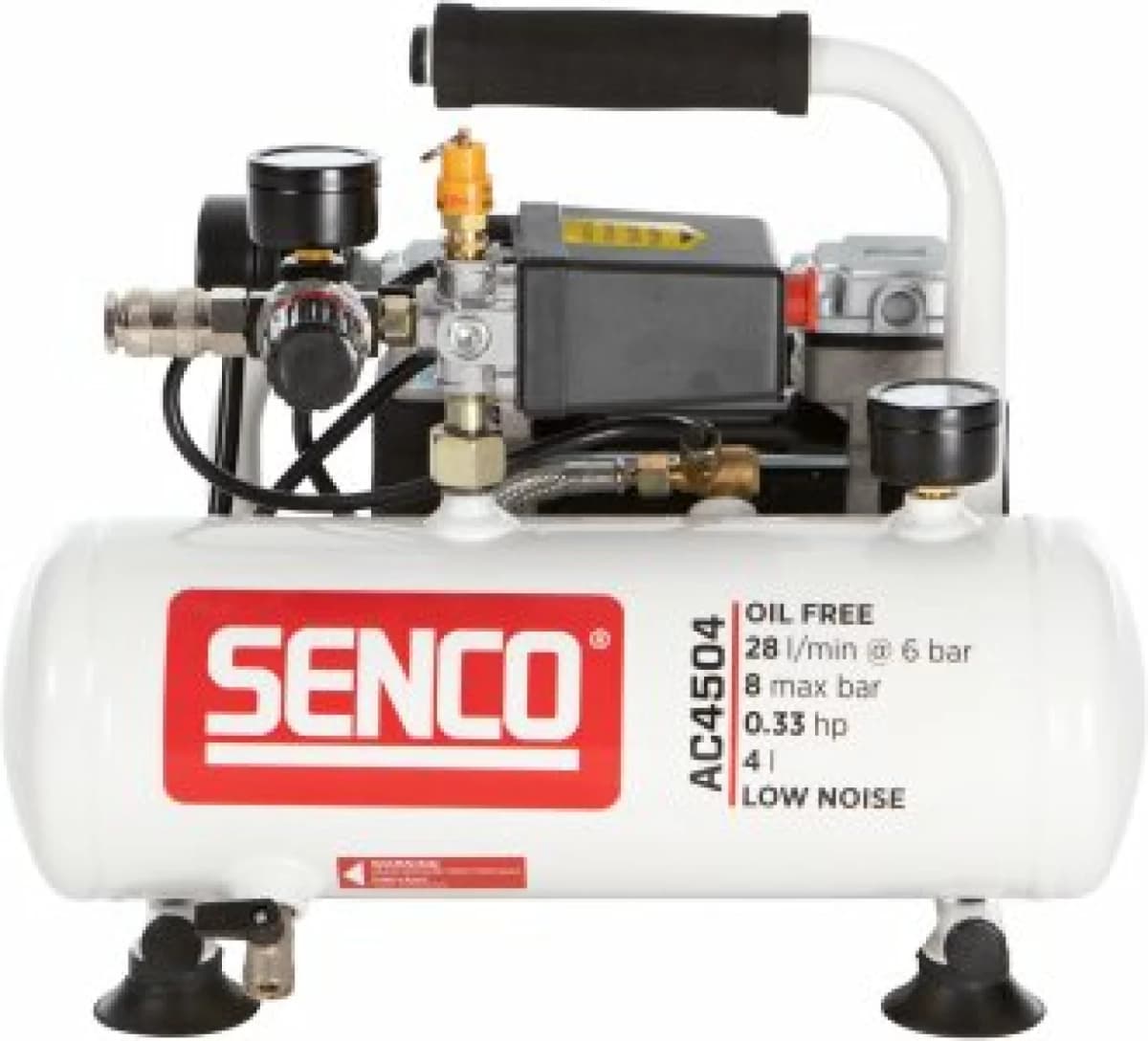 Senco AC4504 Compressor - Geluidsarm - 240W - 8 Bar - 4L - 28L/m thumbnail 2