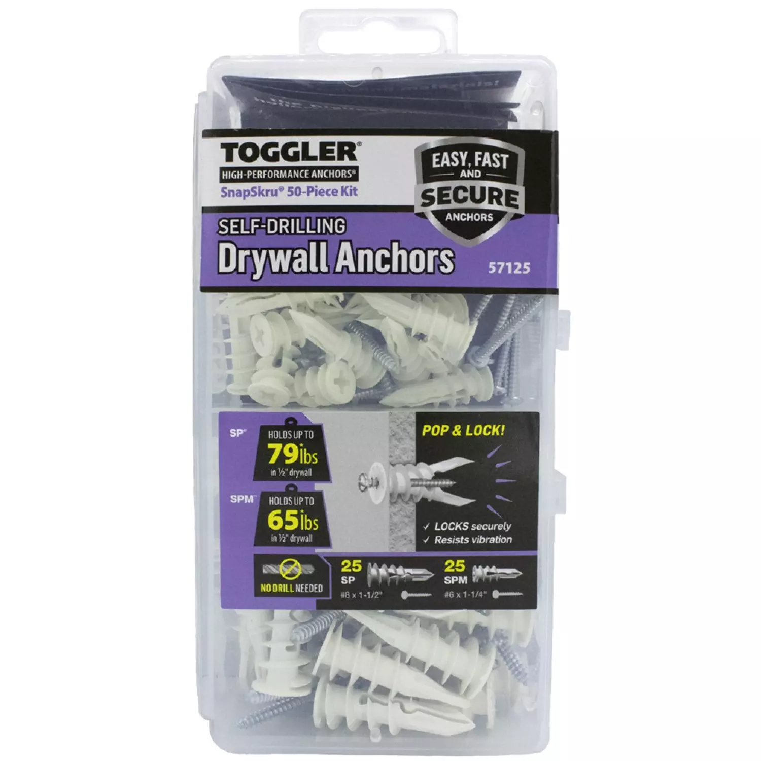 Toggler 96874000 100-delige Gipsplaatpluggen Set In Opbergbox