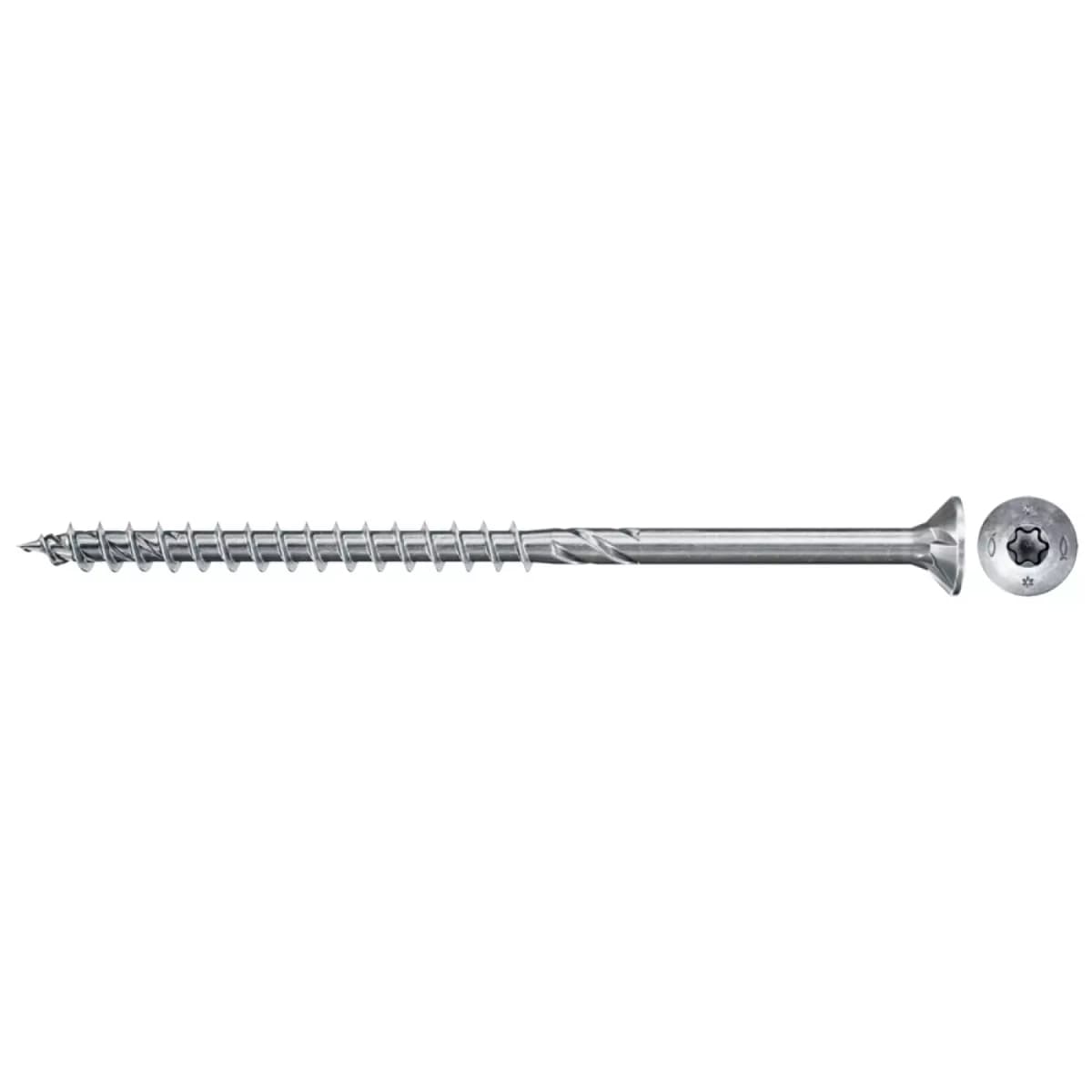 Fischer 670485 Spaanplaatschroef Power-Fast II - TX30 - 6.0 X 80mm - Verzonken Kop - Deeldraad - Verzinkt (100st)