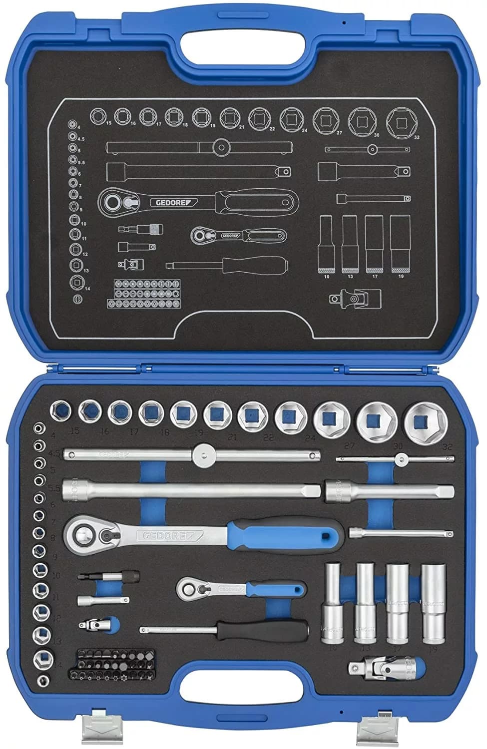 Gedore 19 BMC 20 Dopsleutelset 1/4"+ 1/2", 69-delig thumbnail 2