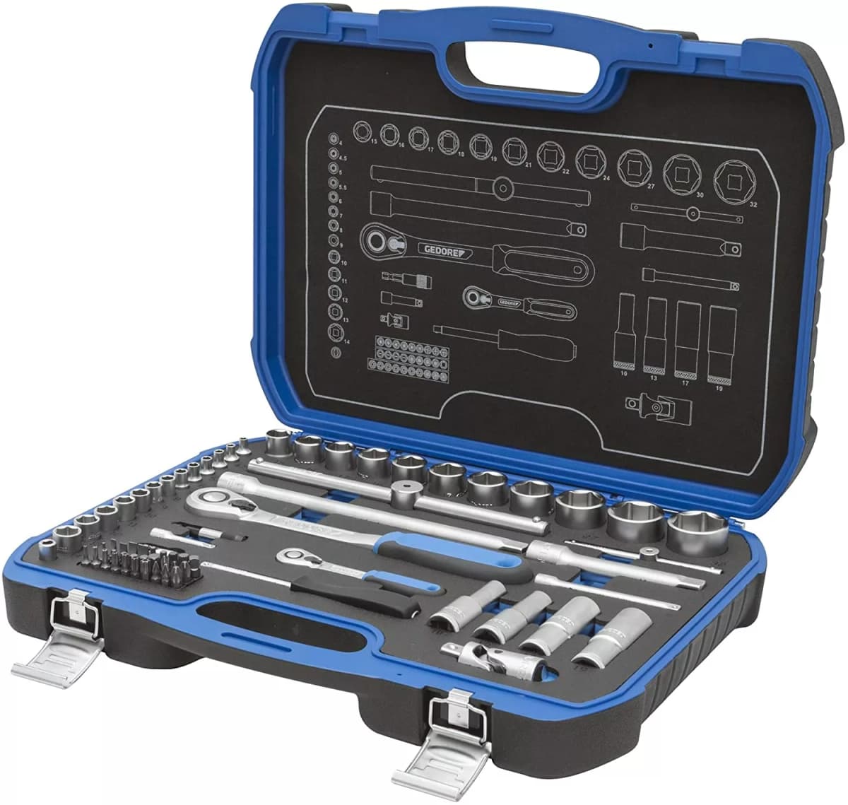 Gedore 19 BMC 20 Dopsleutelset 1/4"+ 1/2", 69-delig thumbnail 3