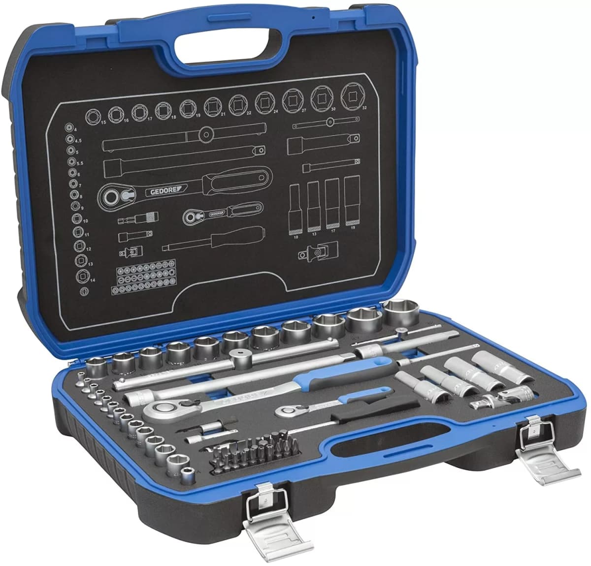 Gedore 19 BMC 20 Dopsleutelset 1/4"+ 1/2", 69-delig