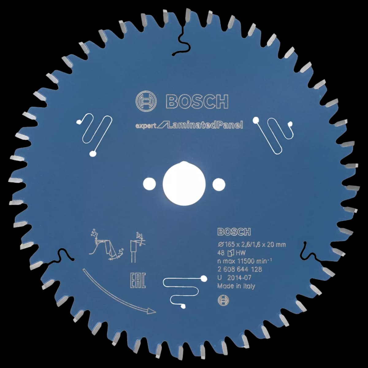 Bosch 2608644128 Expert Cirkelzaagblad - 165 X 20 X 48T - Gemelamineerde Plaat - Carbide