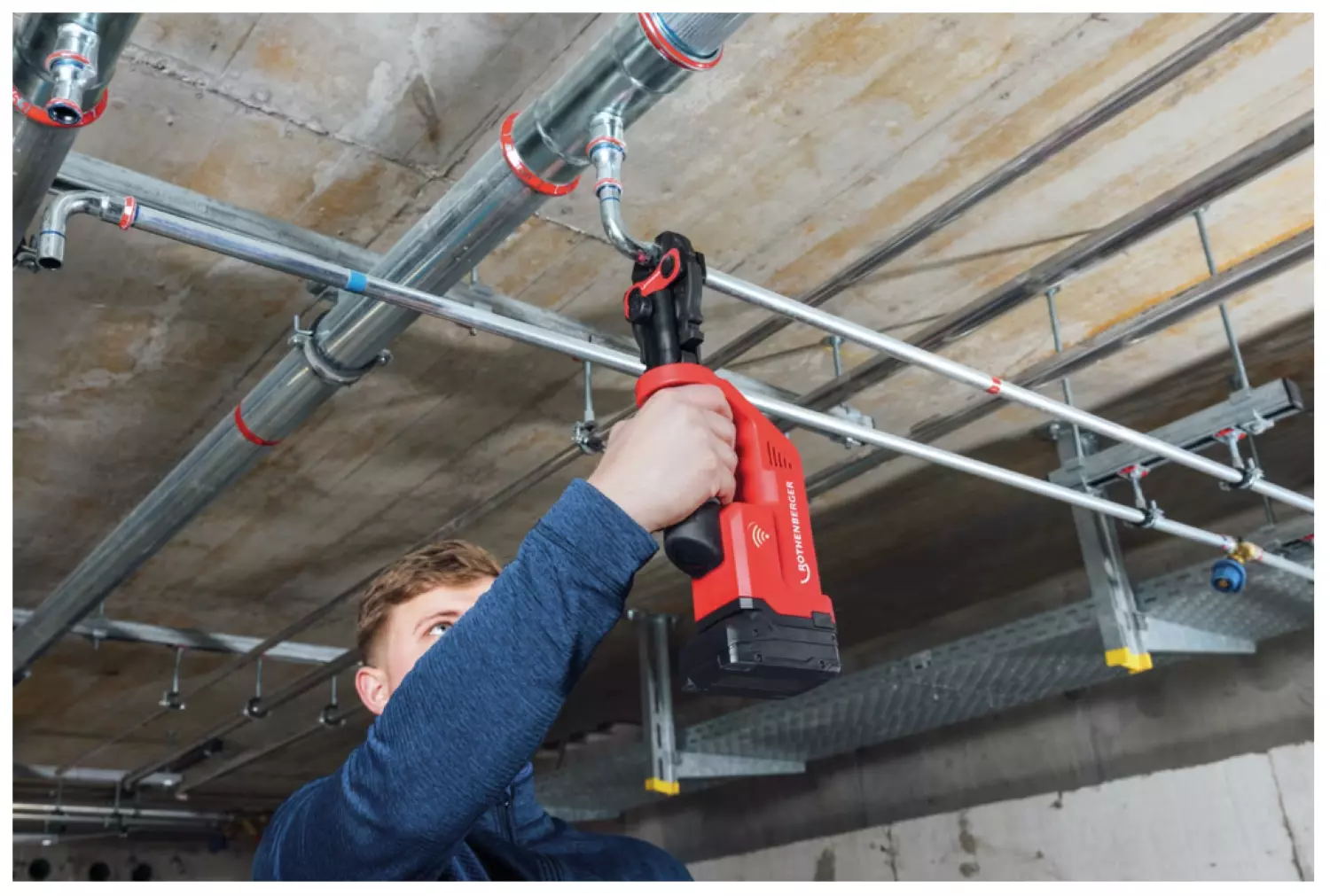 Rothenberger ROMAX COMPACT III 18V Li-Ion Accu Perstangset (1x 2.0Ah Accu) - CAS - Incl. TH16-20-26 In Koffer thumbnail 4