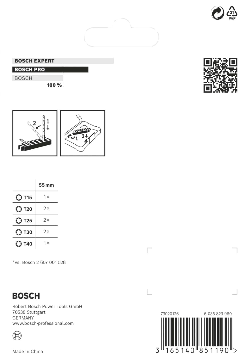 Bosch 2608522329 8-delige Impact Control Bits - T15 / T20 / T25 / T30 / T40 thumbnail 3
