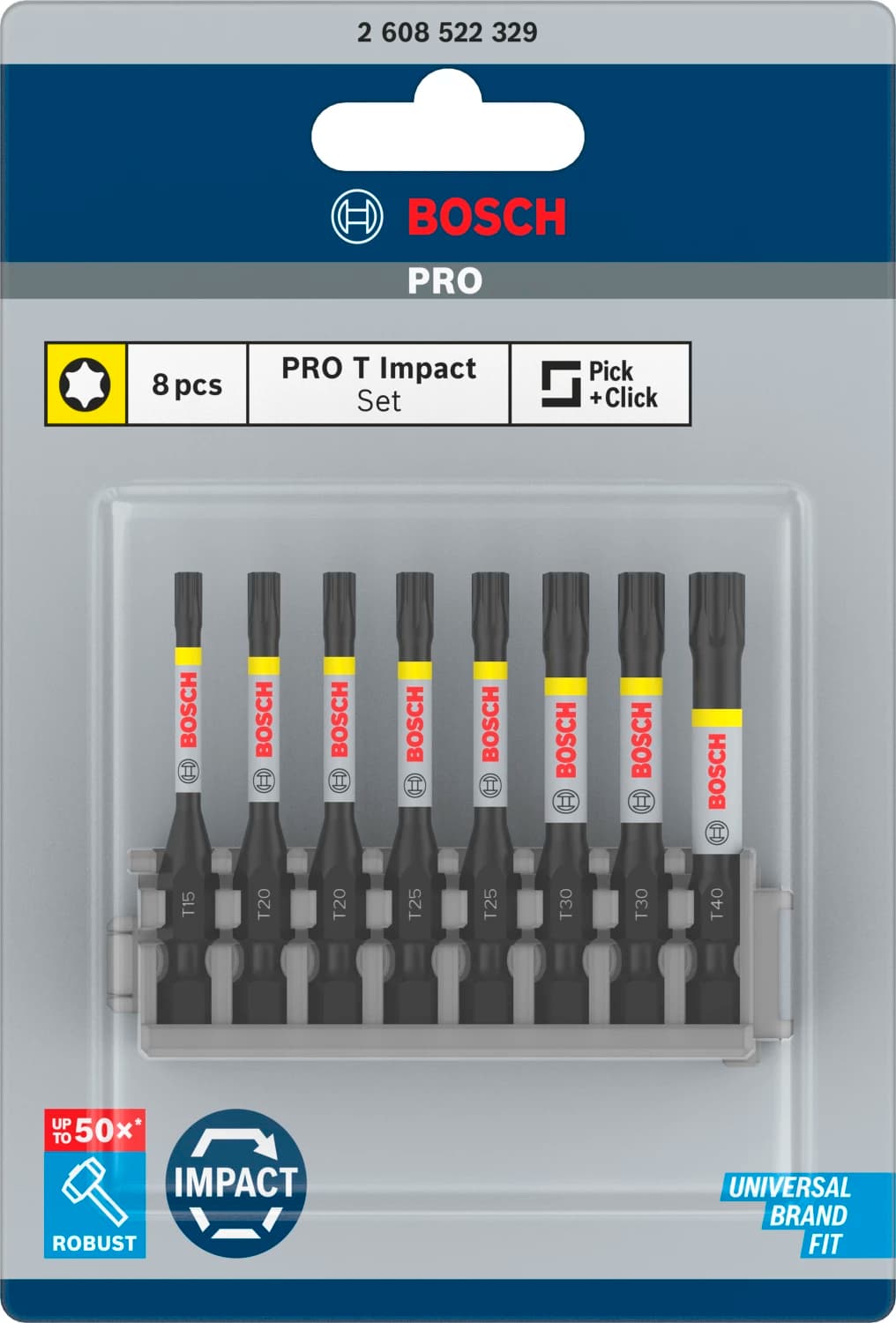 Bosch 2608522329 8-delige Impact Control Bits - T15 / T20 / T25 / T30 / T40 thumbnail 2