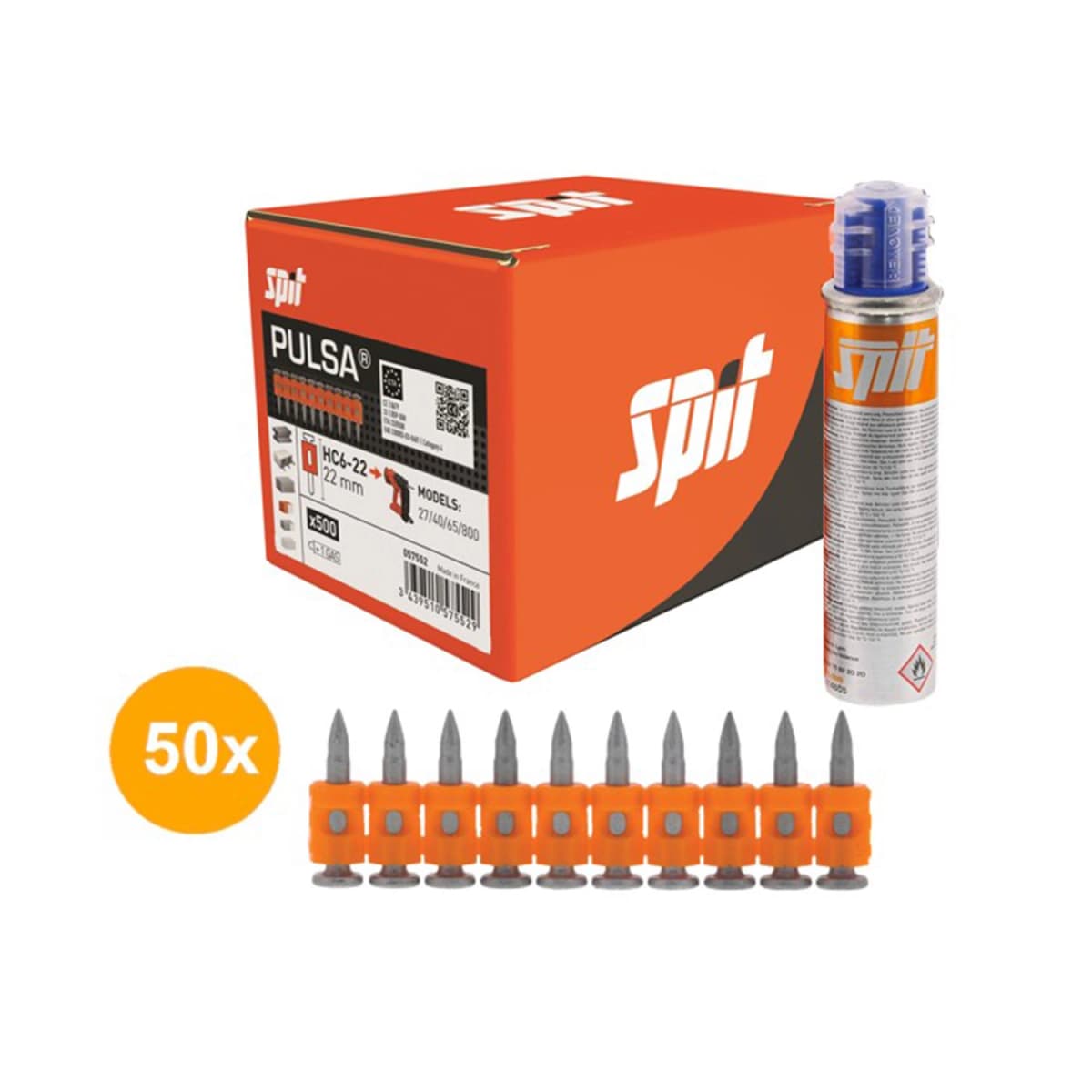 Spit 057552 Pulsa Nagel Incl. Gas - Hc 6/22 (500st)