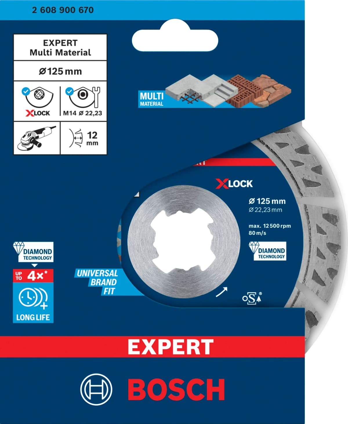 Bosch 2608900670 EXPERT X-LOCK Diamantschijf Multi Material 125 X 22,23 X 2,4 X 12mm thumbnail 2