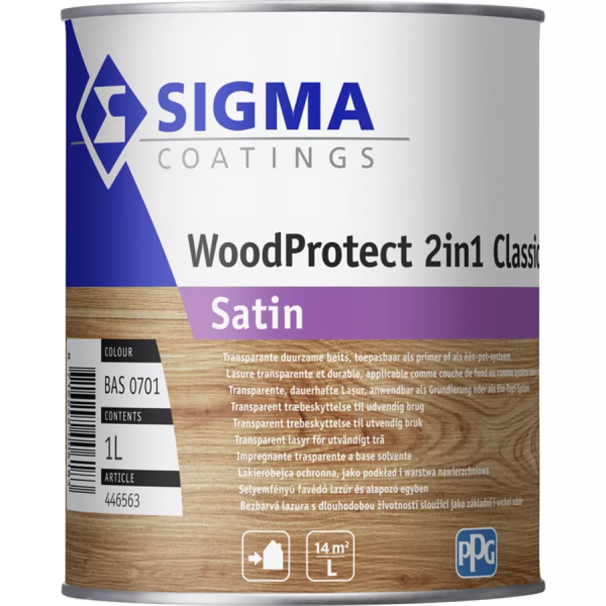 Sigma WoodProtect 2in1 Classic Satin - Op Kleur Gemengd - 1L