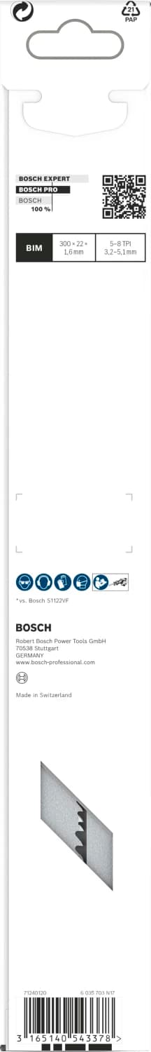 Bosch PRO S1210VF Demolition Reciprozaagblad - 300mm - Multi Materiaal (5st) thumbnail 3