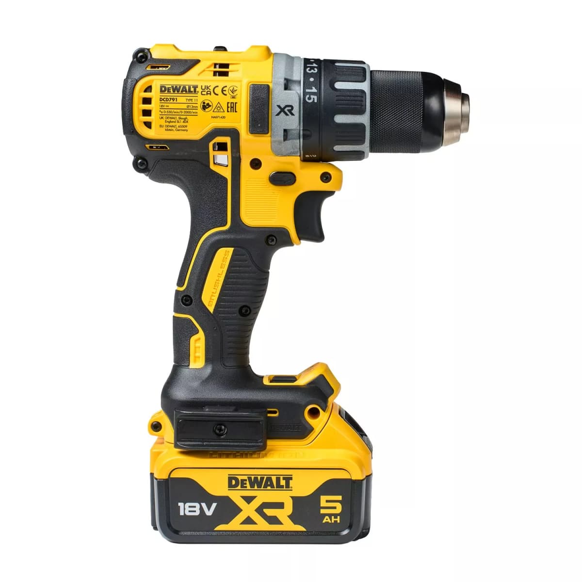 DeWALT DCD791NT 18V Li-ion XR Accu Boor-/schroefmachine Body In TSTAK - Koolborstelloos thumbnail 3