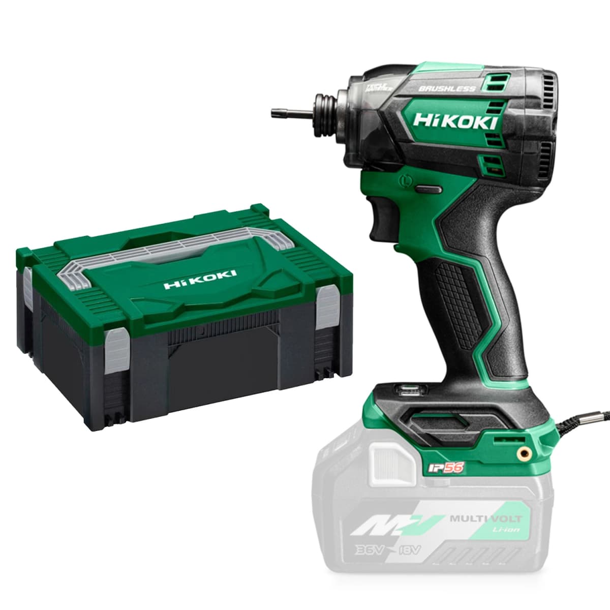 HiKOKI WH18DC W2Z Accu Slagschroevendraaier 1/4"18V - BL - 210 Nm - IP56 - MV - EXCLUSIVE In HSC II