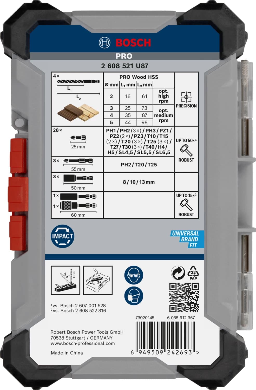Bosch 2608521U87 40-delige PRO Impact Schroefbits En Houtboren - Gemengde Set thumbnail 3