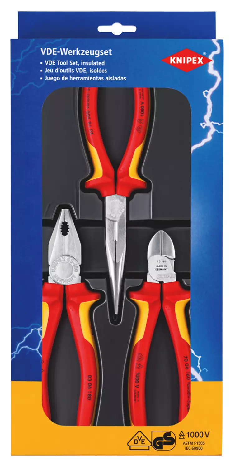 Knipex 00 20 12 3-delige Elektro Tangenset