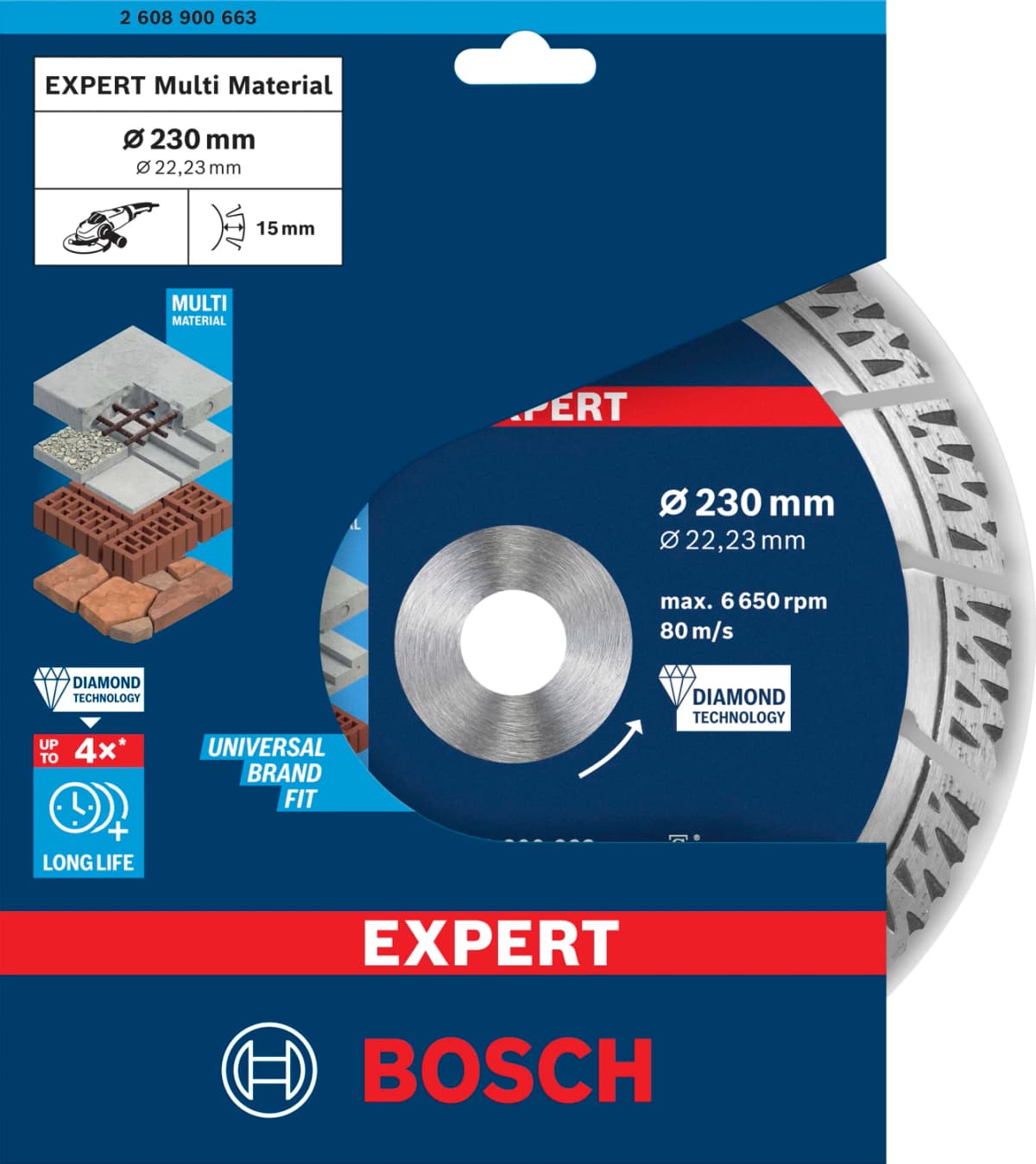 Bosch 2608900663 EXPERT Diamantdoorslijpschijf - Multi Materiaal - 230x22,23x2,4x15mm thumbnail 2