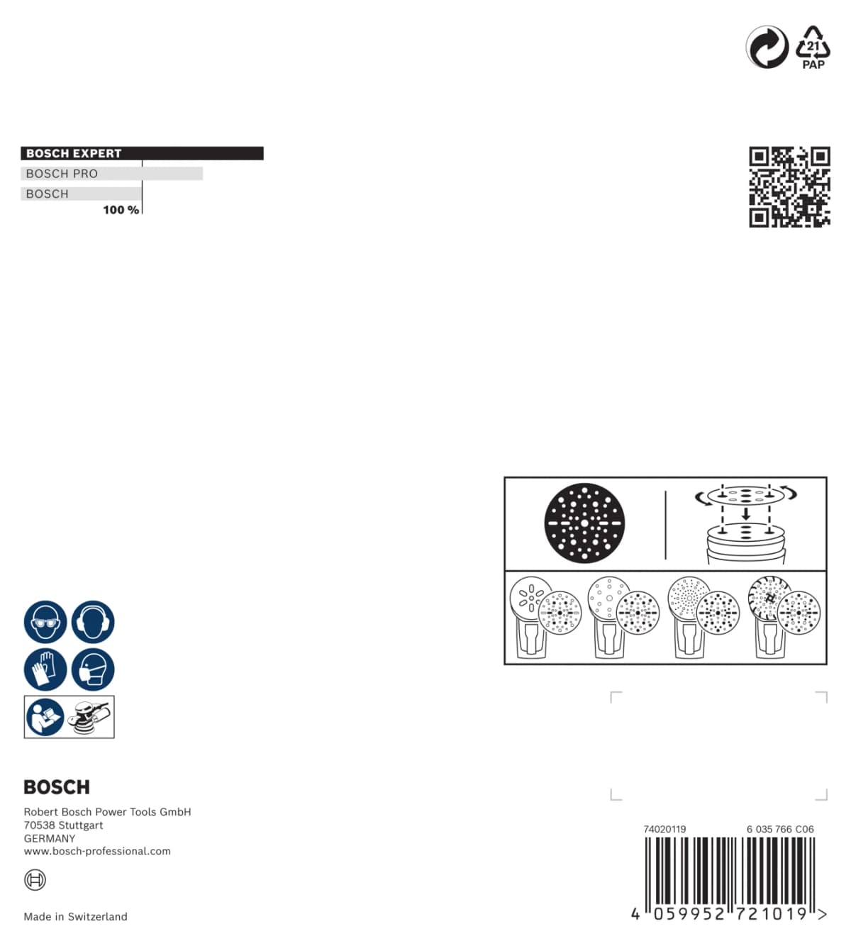 Bosch 2608902448 EXPERT 9-delige Set Schuurschijf O780 Met Film Onderlaag - 150mm - 3xK80/3xK120/3xK180 thumbnail 3