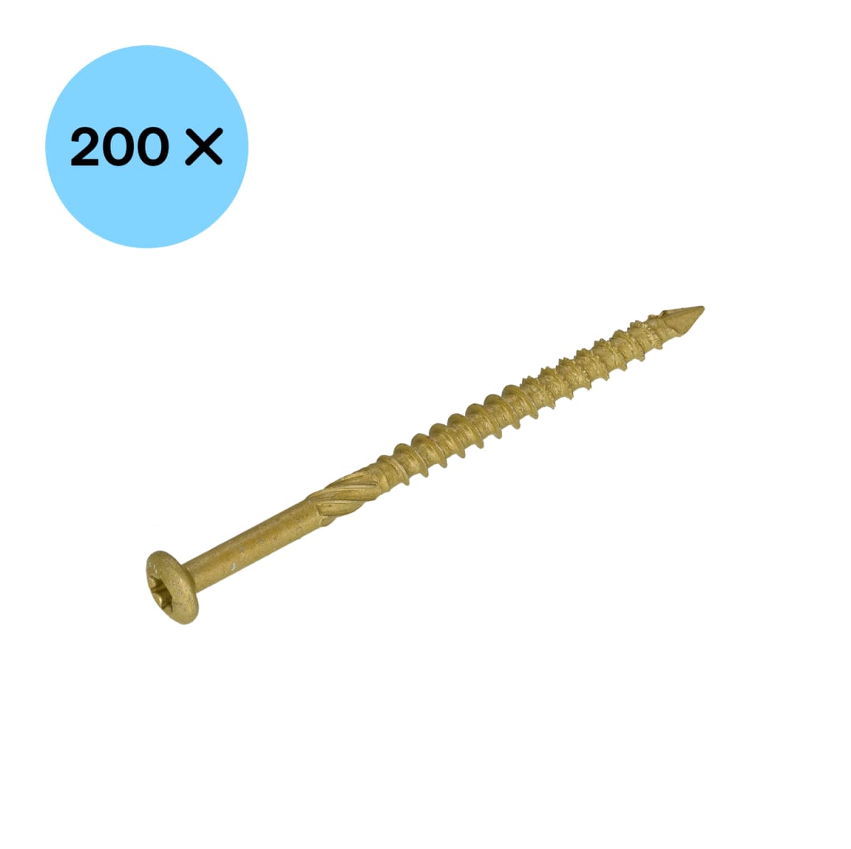 DynaPlus 0284.08.34001 Gevelschroef - TX20 - 4.5 X 60/30mm - Cilinderkop - Deeldraad - Verbronsd (200st) thumbnail 2