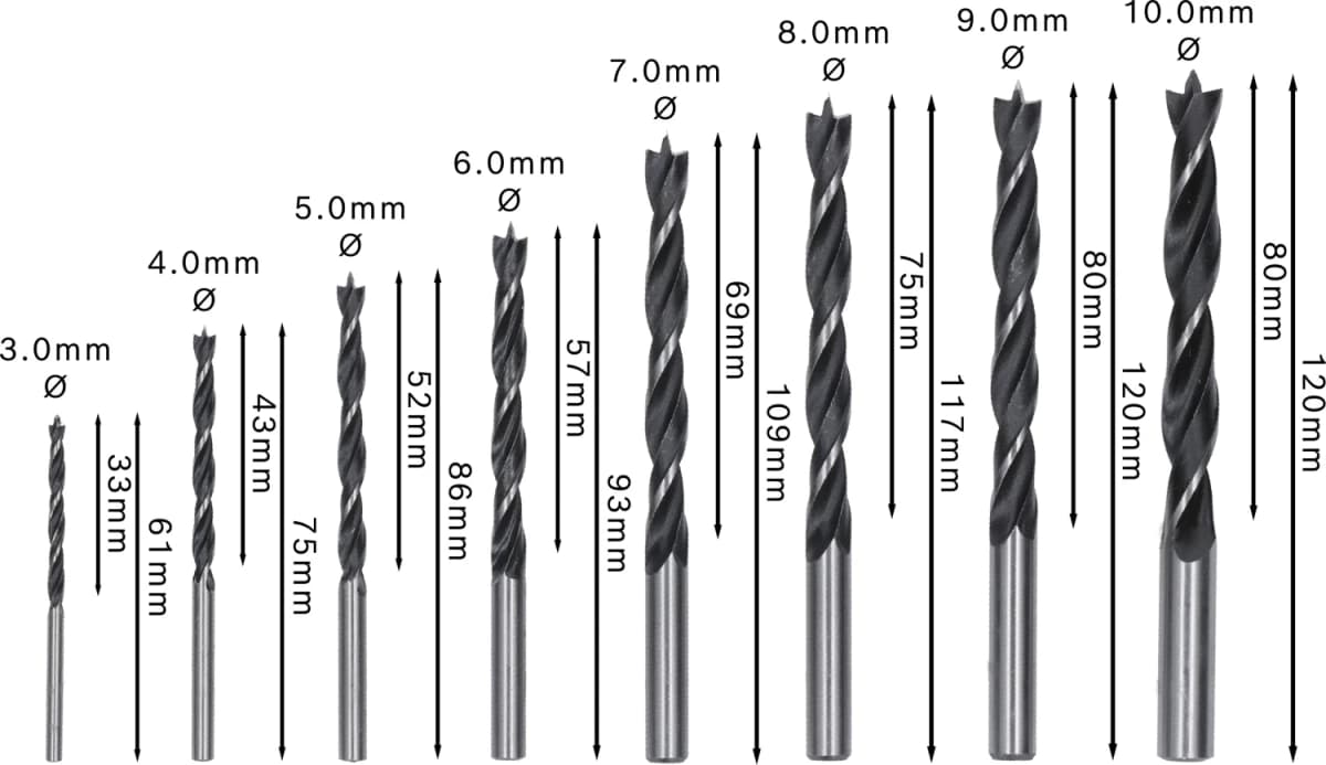 Bosch 2607010533 8-delige Robust Line Houtspiraalboor Set In Cassette - 3-10mm thumbnail 4