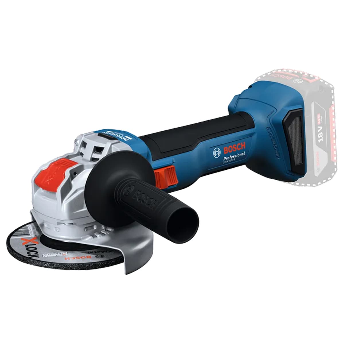 Bosch GWX 18V-11 S 18V Accu X-LOCK Haakse Slijper Body In L-Boxx - 125mm thumbnail 2