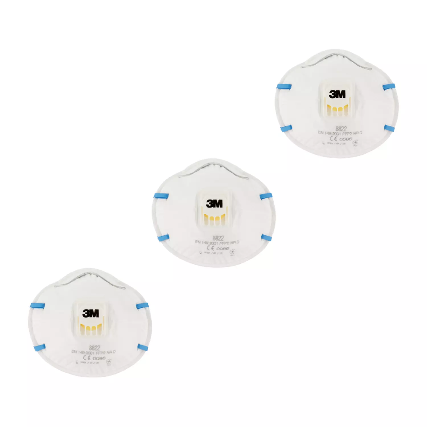 3M 8822C3 Stofmasker Met Ventiel - FFP2 (3st) thumbnail 3