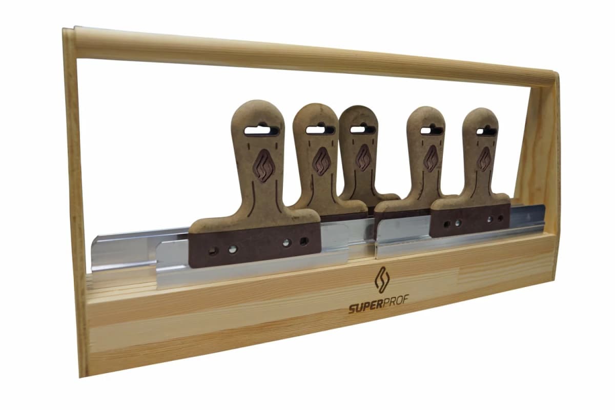 Super Prof PAK-SPM1-ALG 6-Delige Stukadoorspakket In Spackmesbak - Pure - RVS - 220-570mm