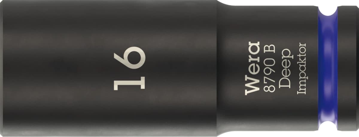 Wera 05005557001 8790 B Impaktor Deep Lange Krachtdop - 3/8"- Zeskant - 16 X 63mm