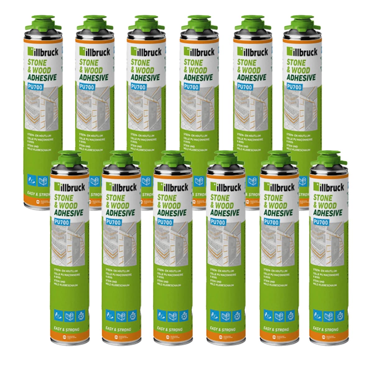 Illbruck PU700 Steen- En Houtlijm - 880ml - 12 Stuks