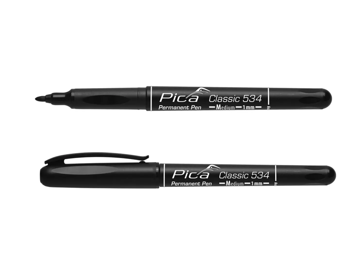 Pica 534/46 Classic Permanent Pen - Rond - Zwart - 1mm (10st) thumbnail 2